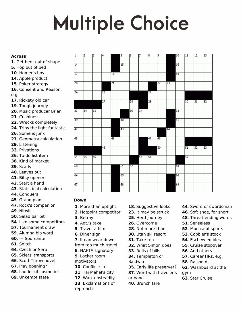 10 Best Free Printable Entertainment Crossword Puzzles Printablee