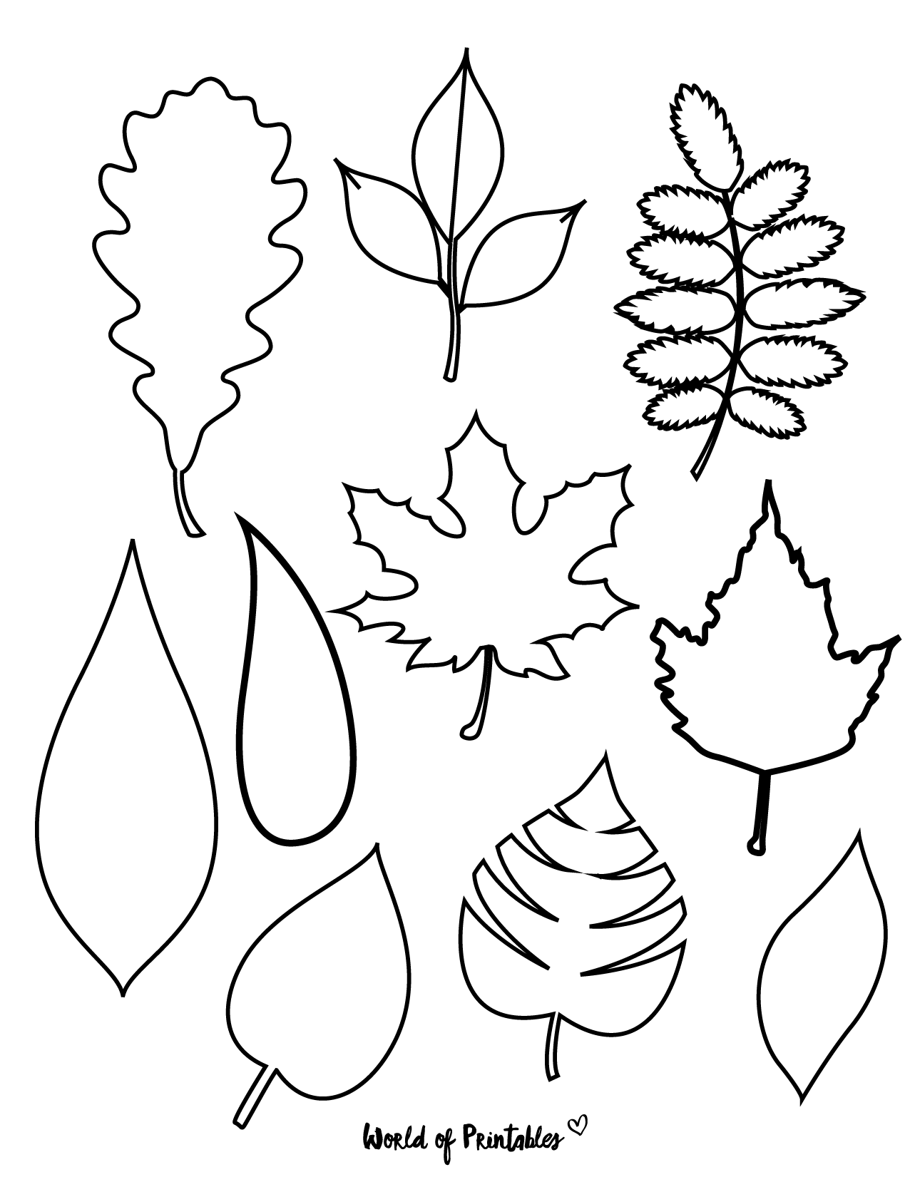 Free Printable Templates Of Leaves