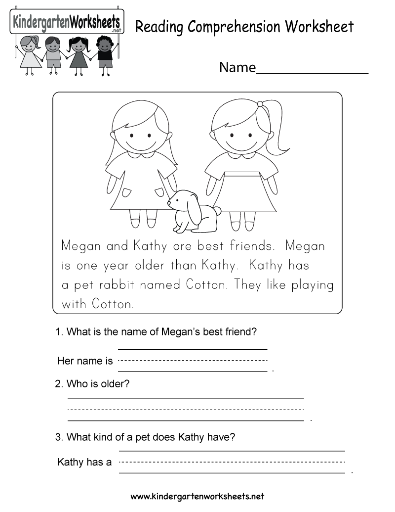 Reading Comprehension Worksheets Kindergarten