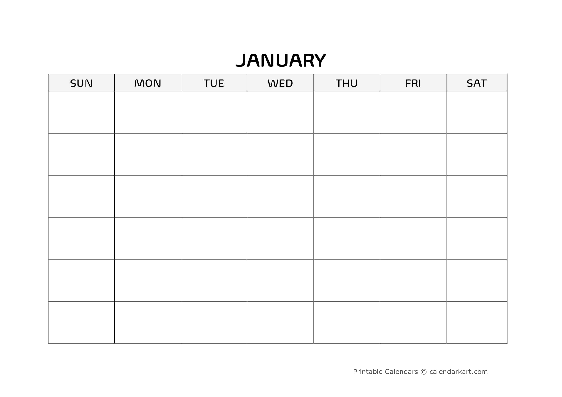 Free Printable Calendar Blnak