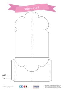 Card Shape Of The Month 3D Flower Card Making Tutorial With Free Printable Template Card Making Templates Card Making Cards