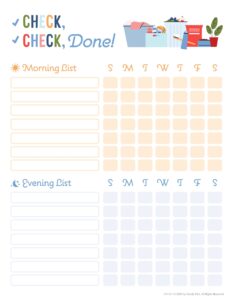 Check Check Done Checklist For Kids Printable Template