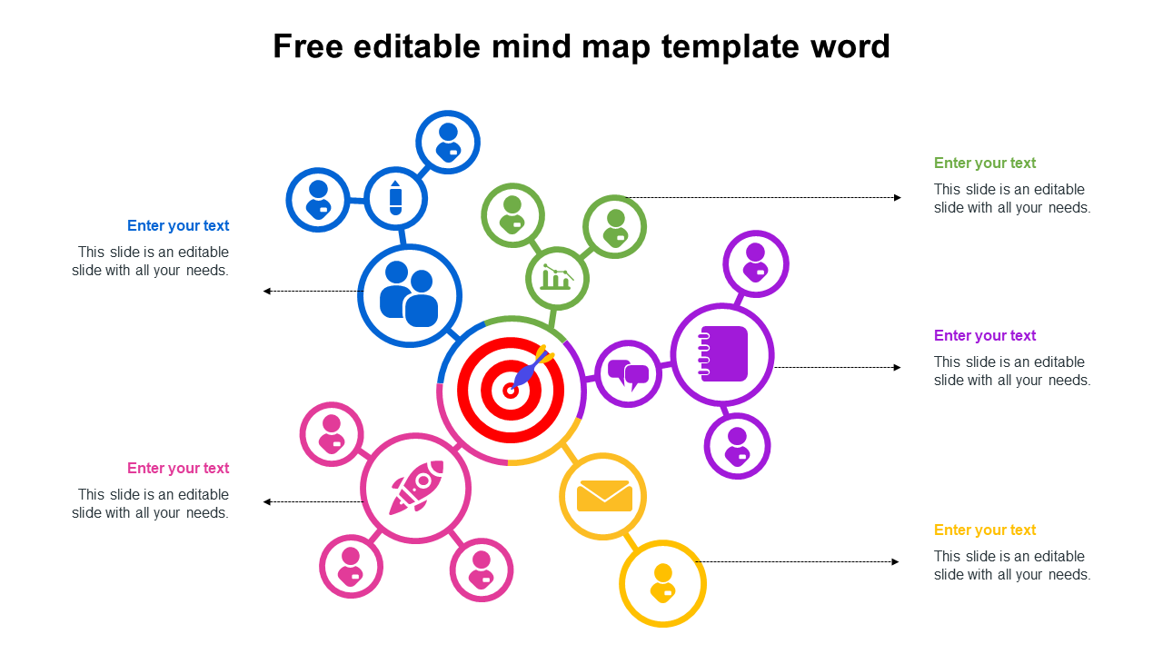 Editable Mind Map Word Template PPT Slides Free 