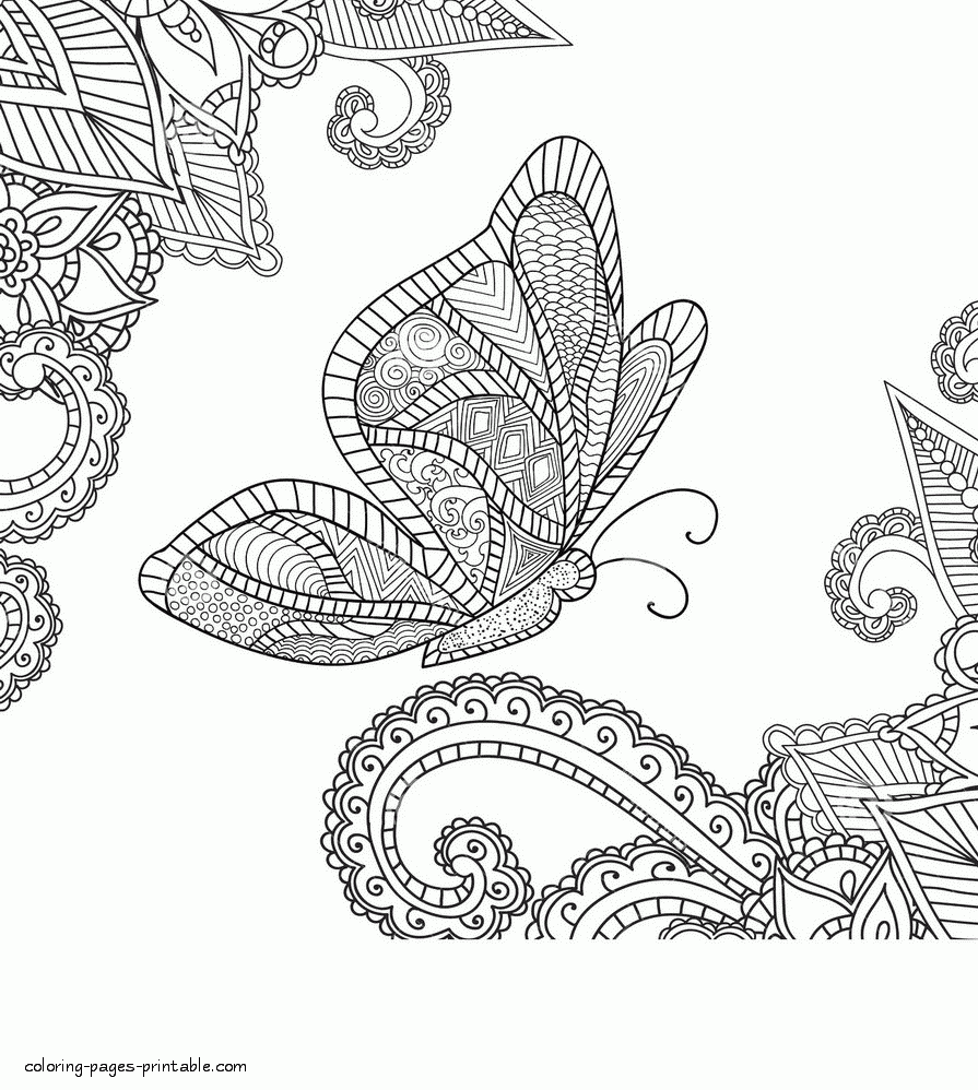 Exotic Butterfly Adult Coloring Pages COLORING PAGES PRINTABLE COM