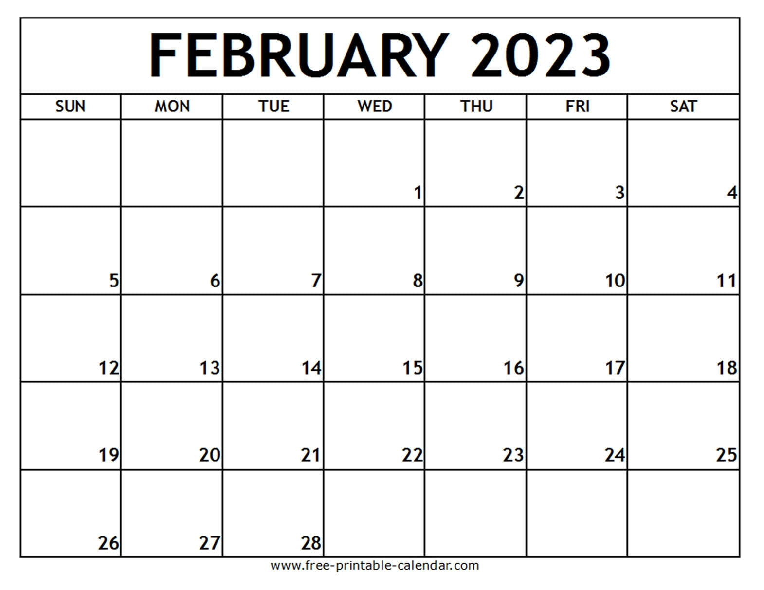 February 2023 Printable Calendar Free printable calendar
