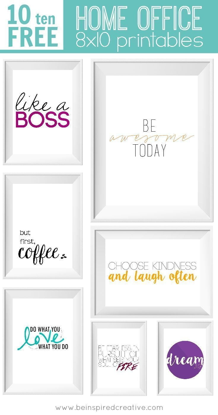 FREE PRINTABLE DOWNLOAD 10 Home Office Prints Be Inspired Creative Office Printables Office Prints Office Crafts