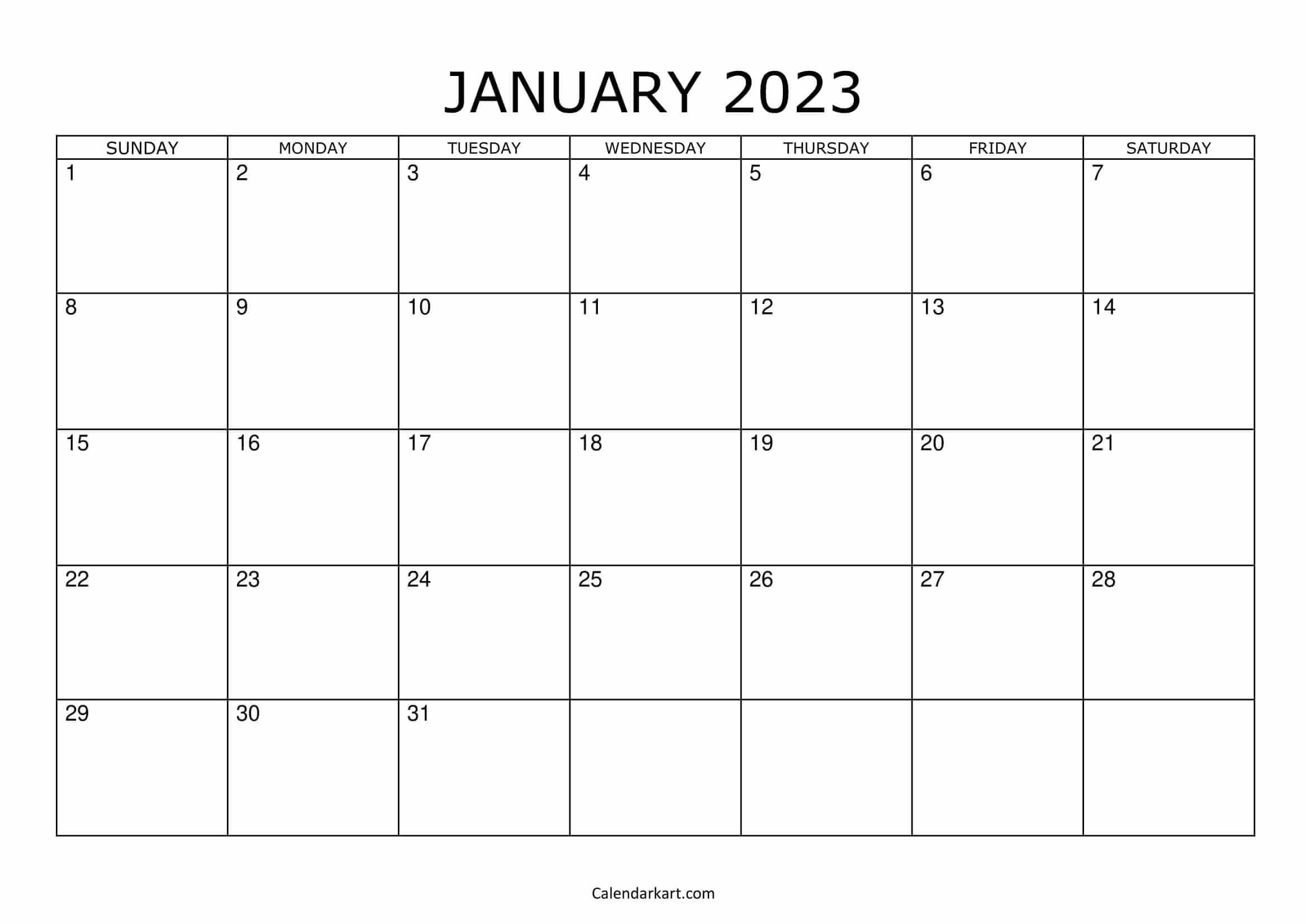 Free Printable Calendar 2023