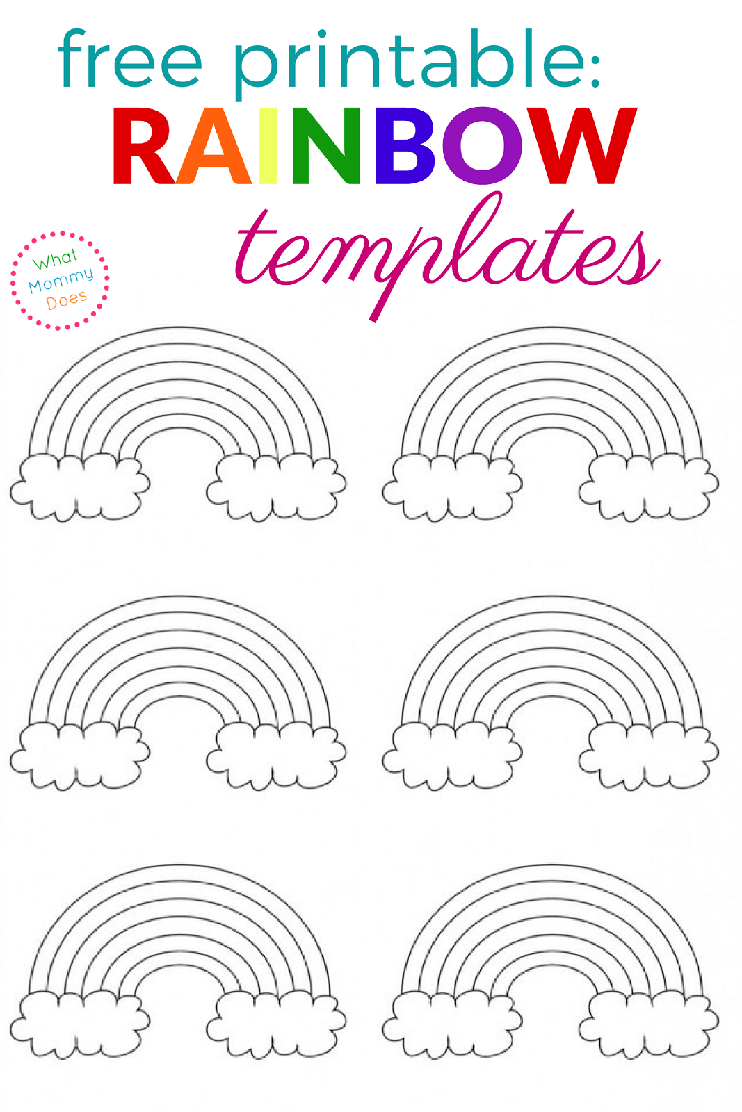 Free Printable Rainbow Templates Small Medium Large What Mommy Does