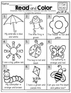 Free Printable Worksheets For 5 Year Olds Kindergarten Reading School Reading Spring Math