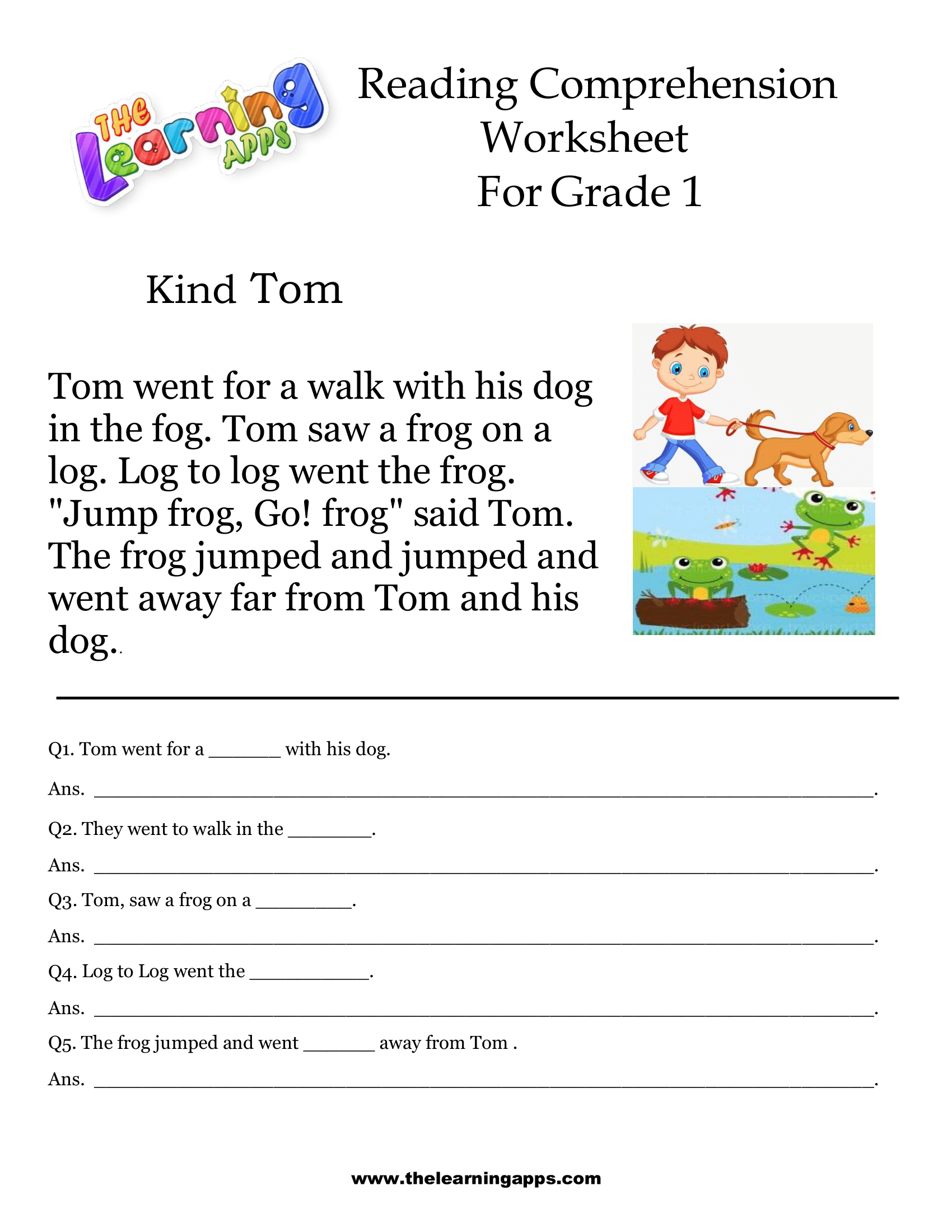 Reading With Comprehension Worksheets