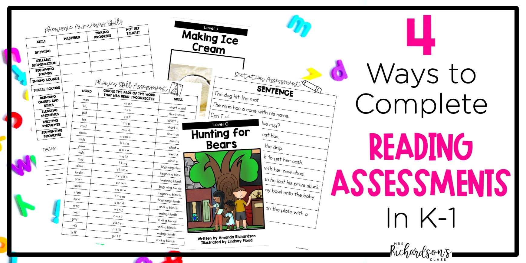 4 Reading Assessments For Kindergarten And First Grade