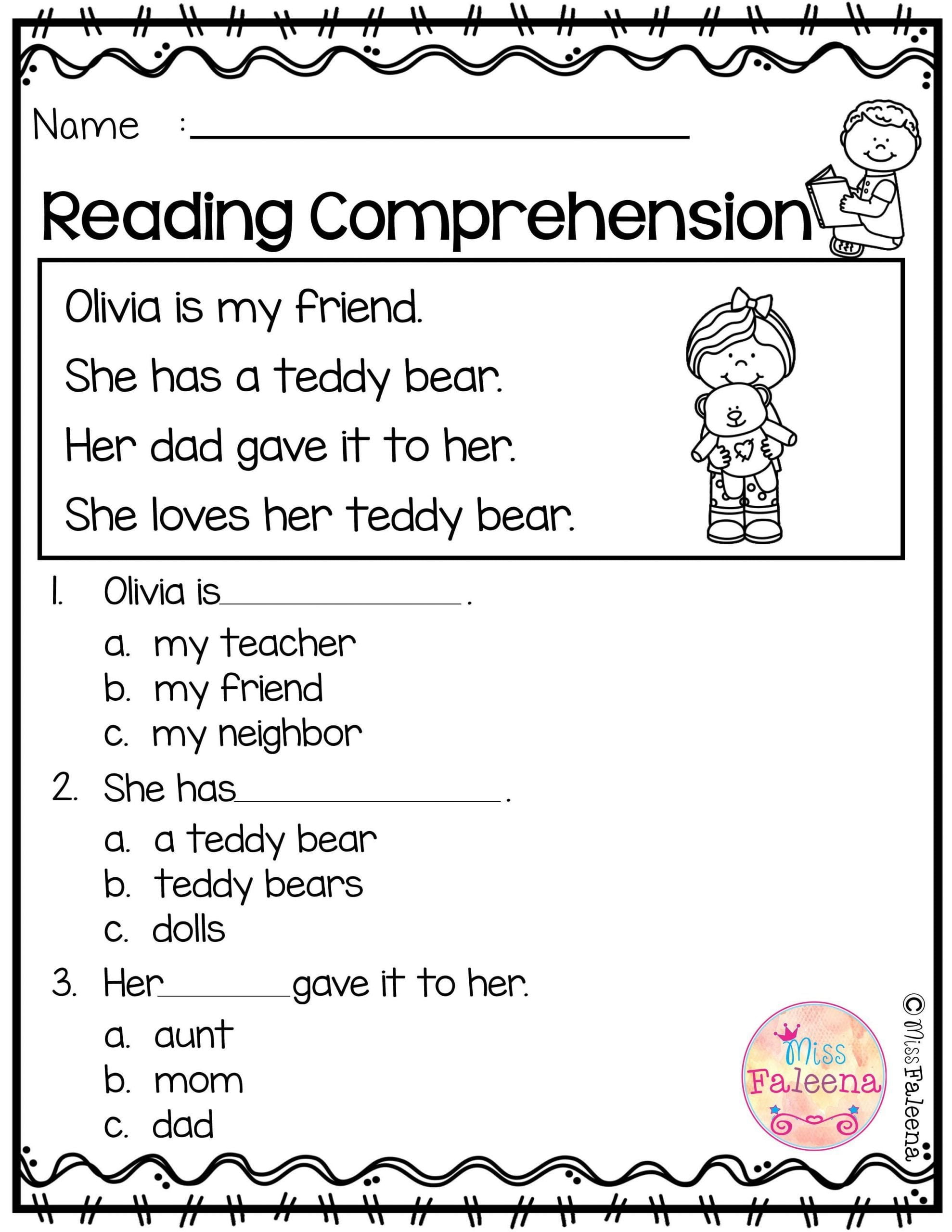 Math Reading Comprehension Worksheets