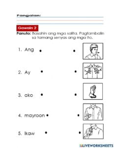 Basic Filipino Sight Words SW 1 Worksheet