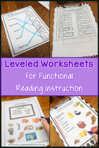 Classroom Tools You Need Leveled Functional Reading Worksheets Autism Classroom Resources