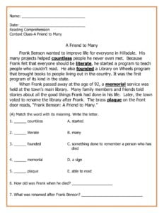 Context Clues Worksheet For 6