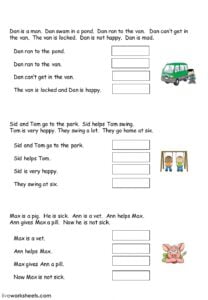 Easy Reading Comprehension Worksheet