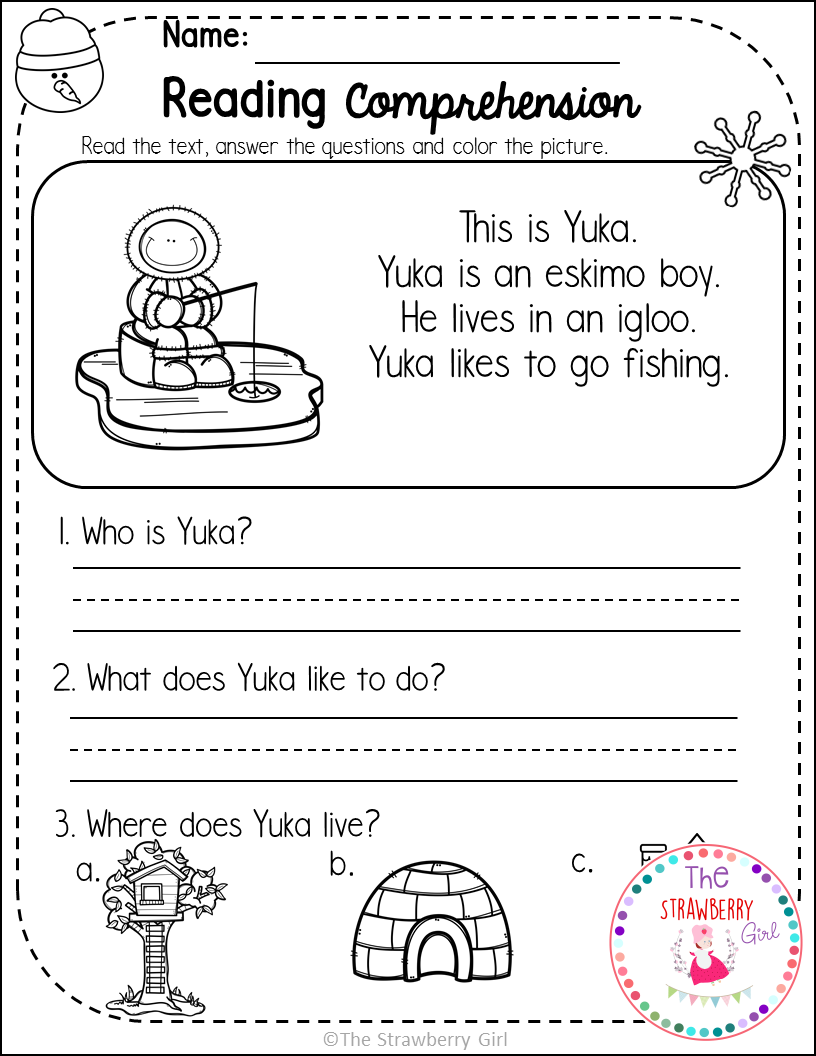 Kindergarten Reading Comprehension Questions