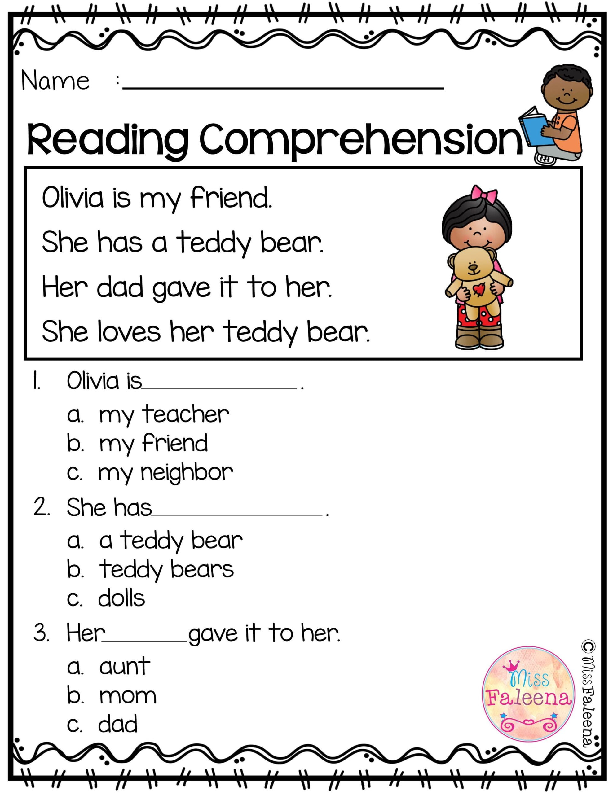 Free Reading Comprehension Kindergarten Reading Worksheets Kindergarten Reading Reading Comprehension Kindergarten