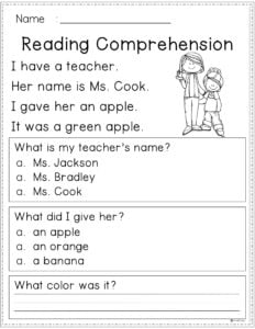 Free Reading Comprehension Kindergarten Reading Worksheets Reading Comprehension Worksheets 1st Grade Reading Worksheets