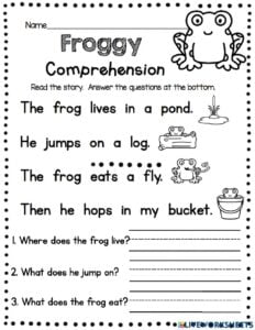 Froggy Story Worksheet