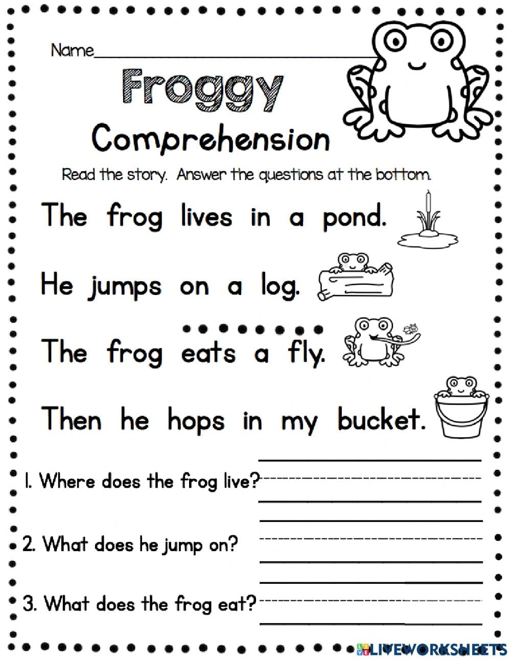 Froggy Story Worksheet