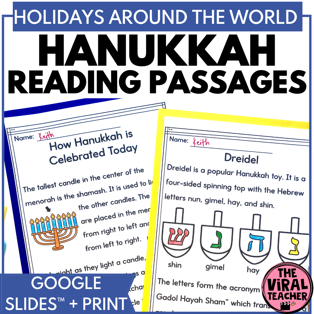 Hanukkah Reading Comprehension Worksheets And Google Slides Activity Made By Teachers