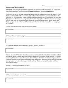 Inferences Worksheets Reading Activities