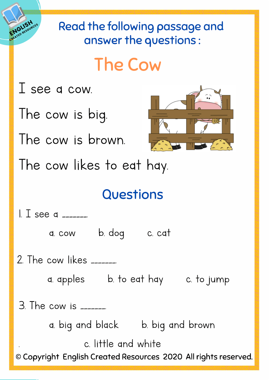 Kindergarten Reading Comprehension