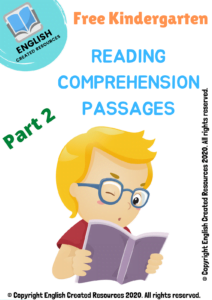 Kindergarten Reading Comprehension Part 2