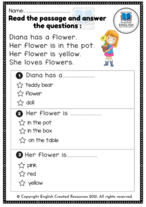 Kindergarten Reading Comprehension Worksheets