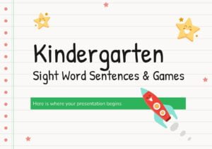 Kindergarten Sight Word Sentences Google Slides PPT