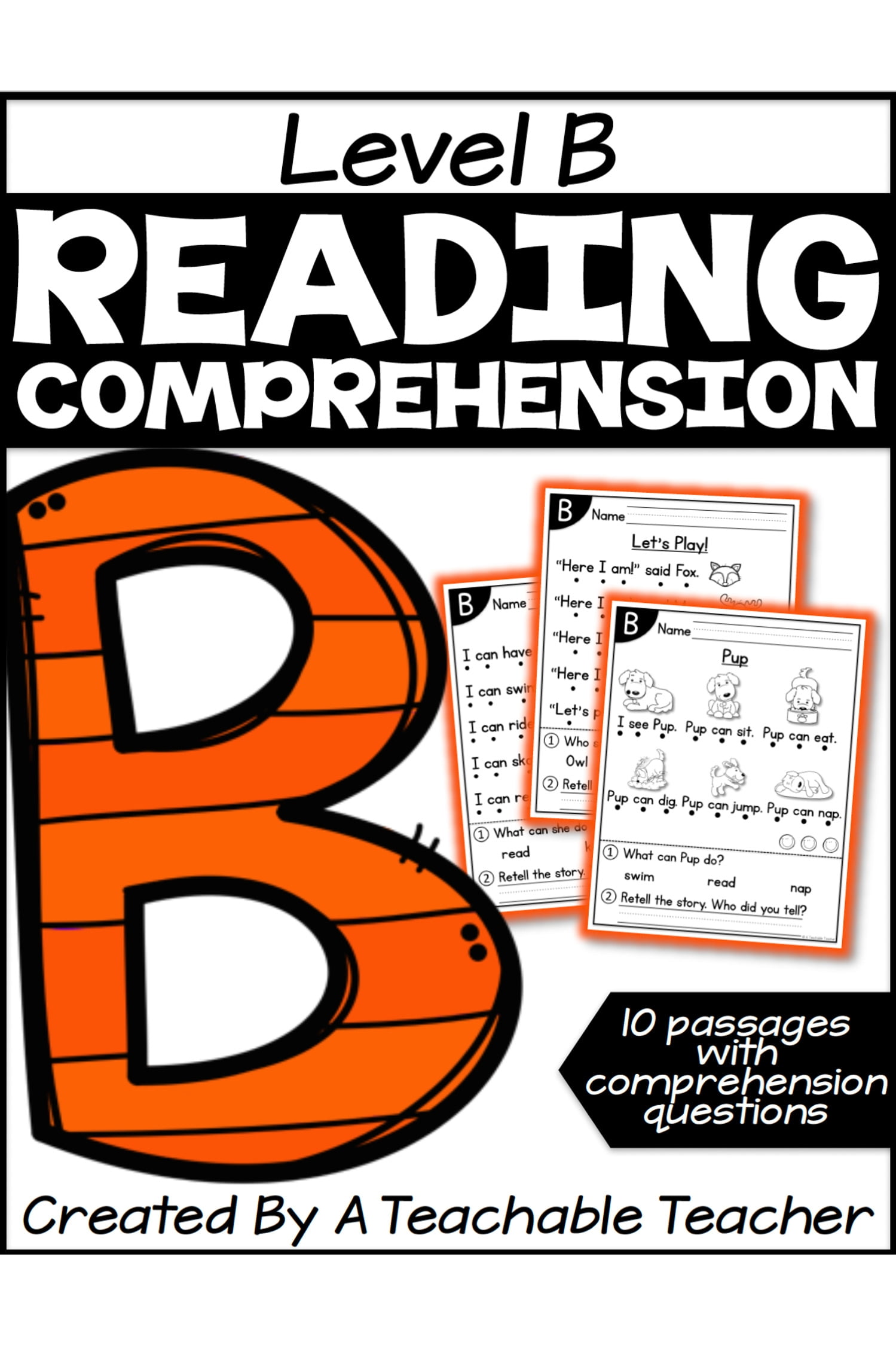 Level B Reading Comprehension Worksheets