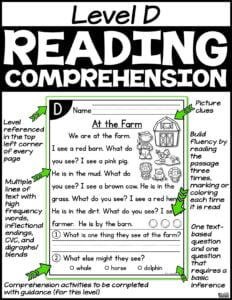 Level D Reading Comprehension Passages And Questions A Teachable Teacher Reading Comprehension Passages Reading Fluency Passages Reading Comprehension Skills