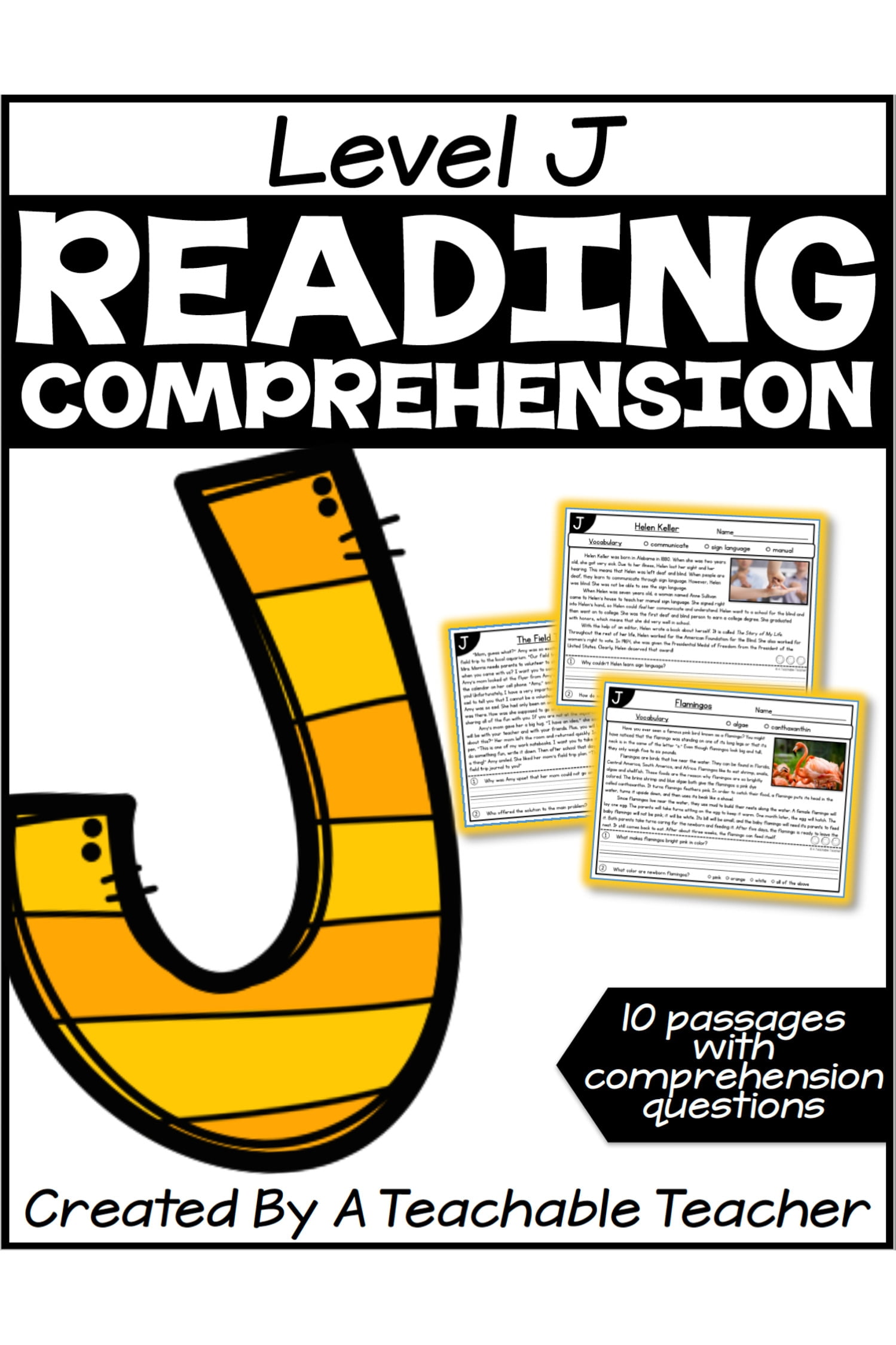 Level J Reading Comprehension Worksheets