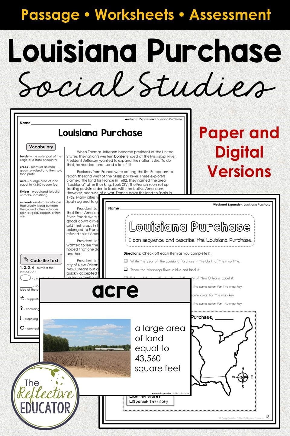 Louisiana Purchase Reading Comprehension Worksheets