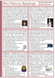 Mini Readings History Reading For D English ESL Worksheets Pdf Doc