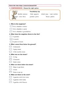 Multiple Choice Comprehension Worksheet