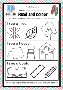 Read And Color Worksheets