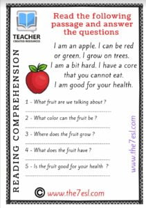 Reading And Writing Fruits
