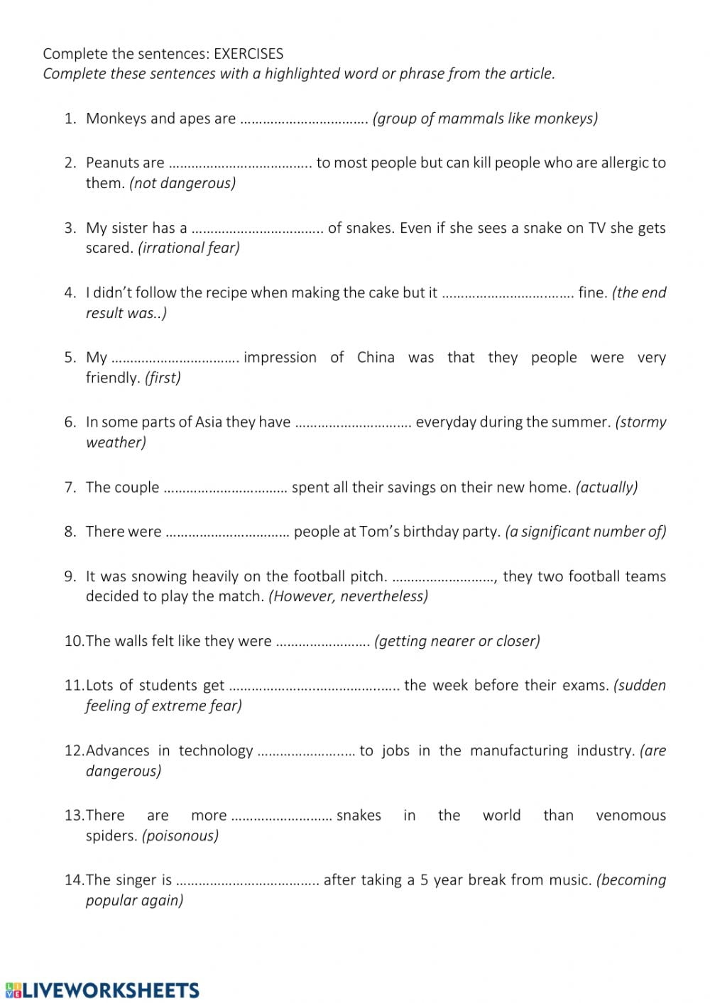 Reading Comprehension Worksheets 10th Grade