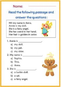 Reading Comprehension Elementary Annie Doll Worksheet