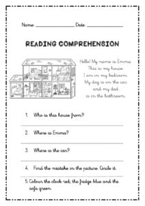 Reading Comprehension For 2nd Grade Worksheet