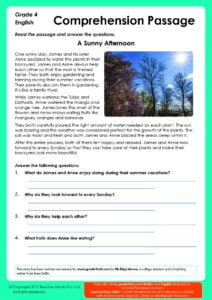 Reading Comprehension Grade 4 Grade1to6