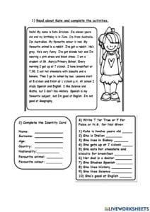 Reading Comprehension Online Exercise For 4th Grade