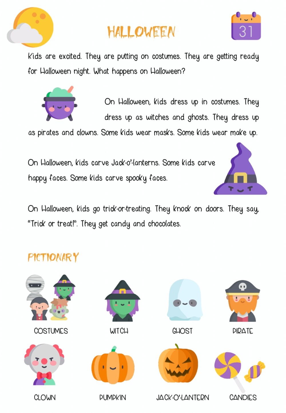Halloween Reading Comprehension Worksheets