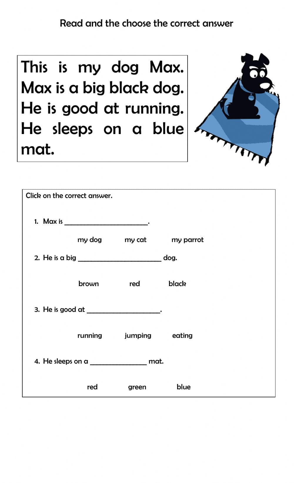 First Grade Short Stories Printable Worksheets