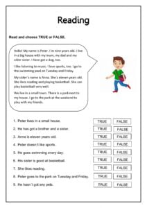 Reading Comprehension Online Exercise For Grade 4