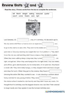 Reading Comprehension Online Exercise For Grade 5