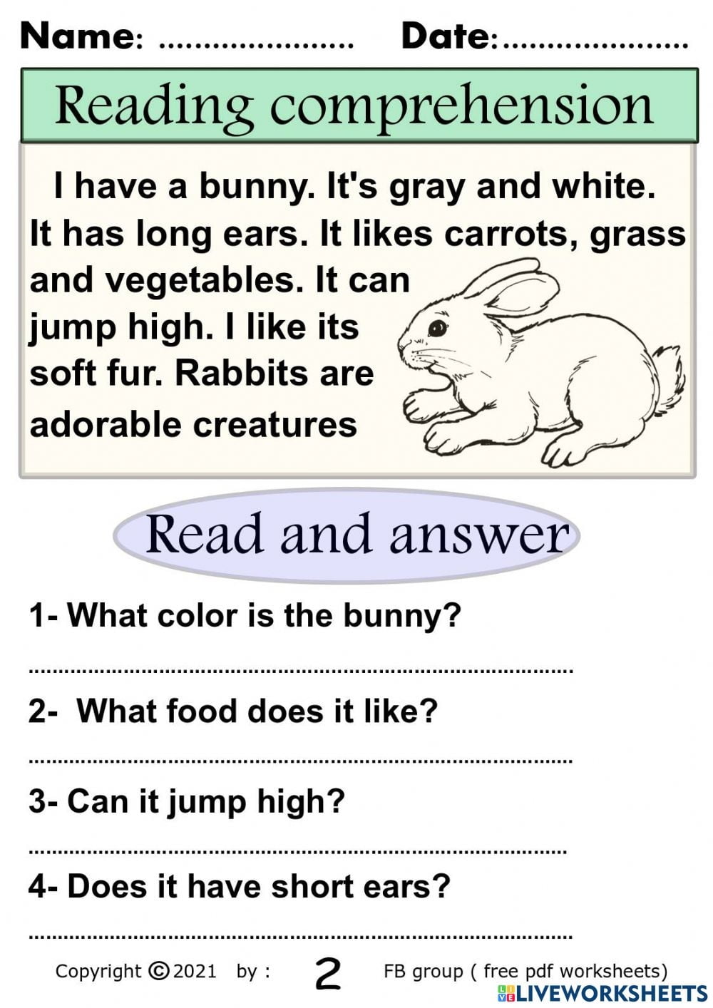 Preschool Reading Comprehension Worksheets