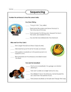 Reading Comprehension Sequencing Worksheet